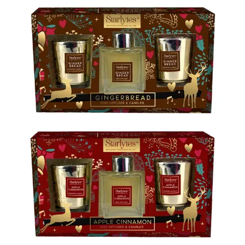 Starlytes Festive Christmas Reed Diffuser & Scented Candle Gift Set Assorted - 3 Pcs – image 3