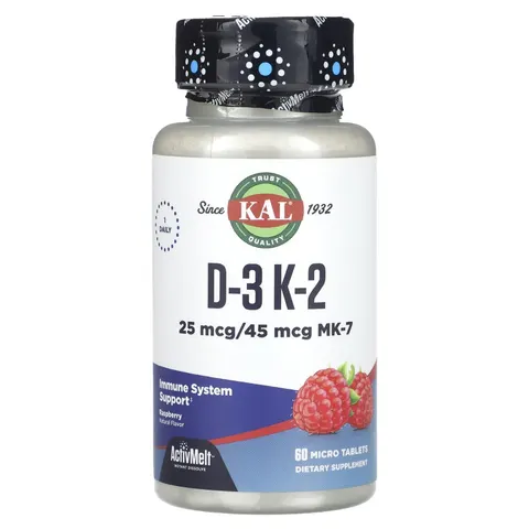 KAL, D-3, K-2 , Raspberry, 60 Micro Tablets – image 2