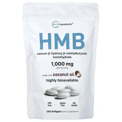 Micro Ingredients, HMB, 240 Softgels – image 3