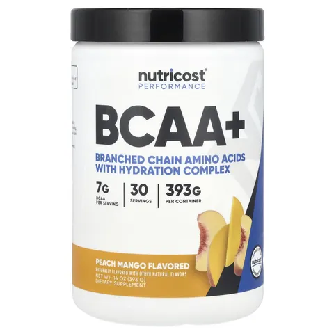 Nutricost, Performance, BCAA+, Peach Mango, 14 oz (393 g) – image 2