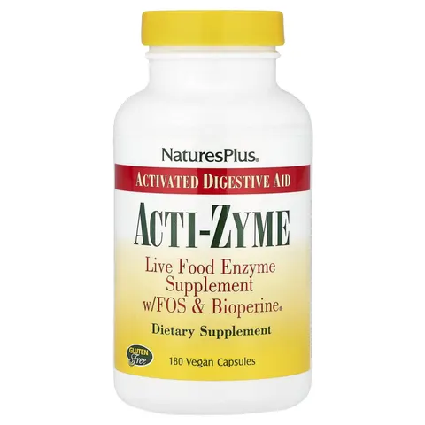 NaturesPlus, Acti-Zyme, 180 Vegan Capsules – image 2