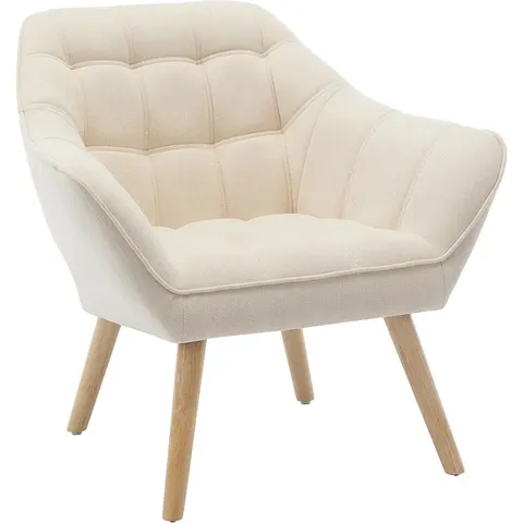 vente-unique.com Fauteuil droit polyester beige 82x77x73cm – image 2