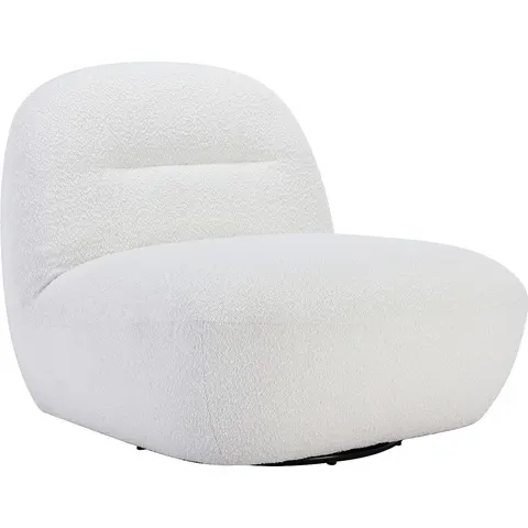 vente-unique.com Fauteuil droit polyester blanc 82x73x84cm – image 2