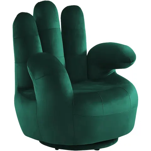 vente-unique.com Fauteuil droit polyester vert sapin Vert 82x89x78cm – image 2