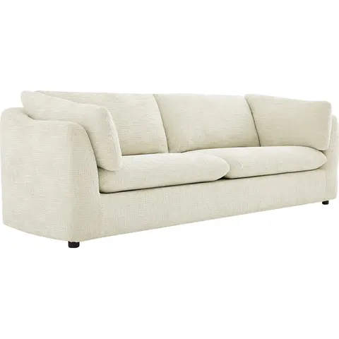 vente-unique.com Canapé fixe polyester 3 places beige 228x79x92cm – image 2