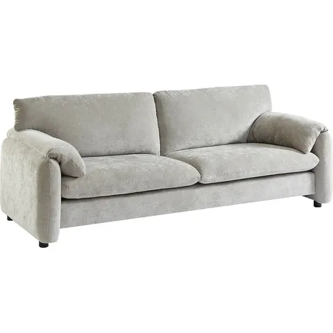 vente-unique.com Canapé fixe polyester 3 places gris 228x80x89cm – image 2