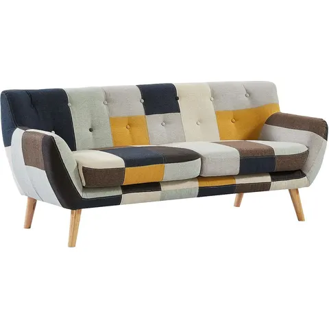 vente-unique.com Canapé fixe polyester 3 places multicolore 188x81x81cm – image 2
