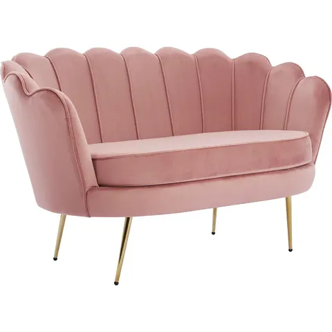 vente-unique.com Canapé fixe polyester 2 places rose 124x78x73cm – image 3