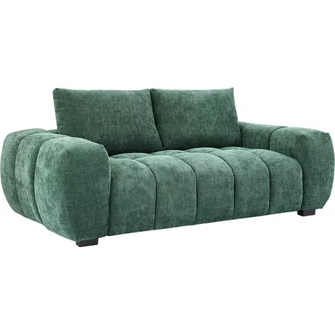 vente-unique.com Canapé fixe polyester 3 places vert 196x81x105cm – image 2