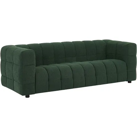vente-unique.com Canapé fixe polyester 3 places vert 213x72x89cm – image 2