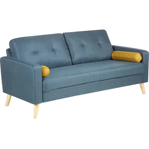 vente-unique.com Canapé fixe polyester 3 places bleu 182x83x81cm – image 2