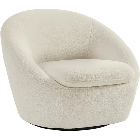 vente-unique.com Fauteuil droit polyester blanc 88x70x78cm – image 2