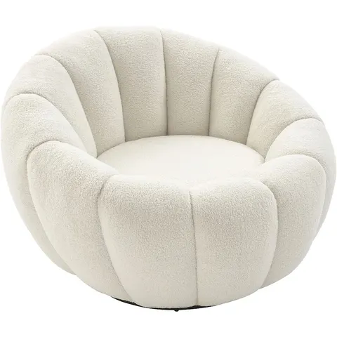vente-unique.com Fauteuil droit polyester blanc 96x65x96cm – image 2