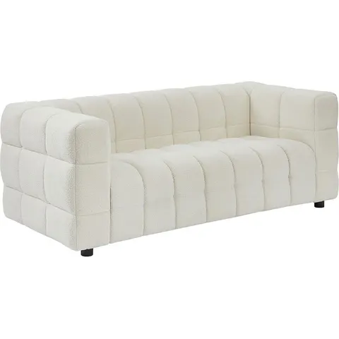 vente-unique.com Canapé fixe polyester 2 places blanc 189x72x89cm – image 2