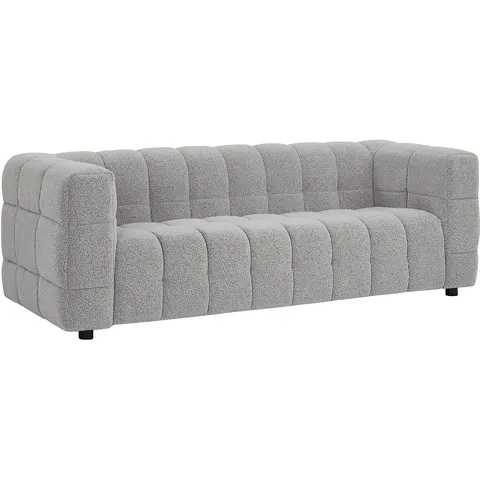 vente-unique.com Canapé fixe polyester 3 places gris clair Gris 213x72x89cm – image 2