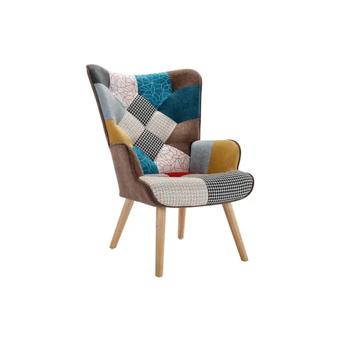 vente-unique.com Fauteuil droit polyester multicolore 69x96x78cm – image 2