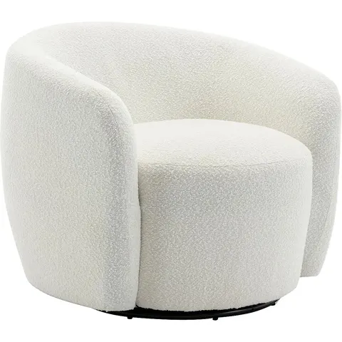 vente-unique.com Fauteuil droit polyester blanc 80x67x76cm – image 2