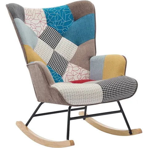 vente-unique.com Rocking chair polyester multicolore 86x91x68cm – image 2