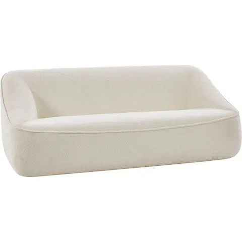 vente-unique.com Canapé fixe polyester 3 places beige 203x74x103cm – image 2