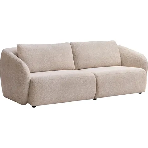 vente-unique.com Canapé fixe polyester 3 places beige 232x85x102cm – image 2
