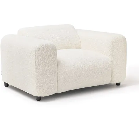 vente-unique.com Fauteuil droit polyester blanc 130x67x97cm – image 2