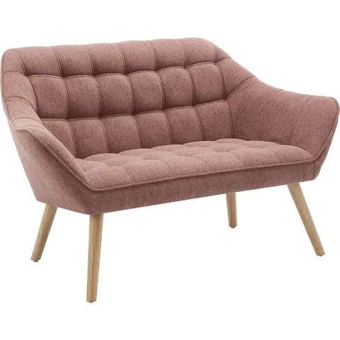 vente-unique.com Canapé fixe polyester 2 places rose 127x77x73cm – image 2
