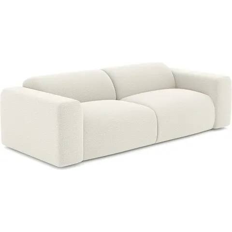 vente-unique.com Canapé fixe polyester 4 places blanc 245x73x97cm – image 3