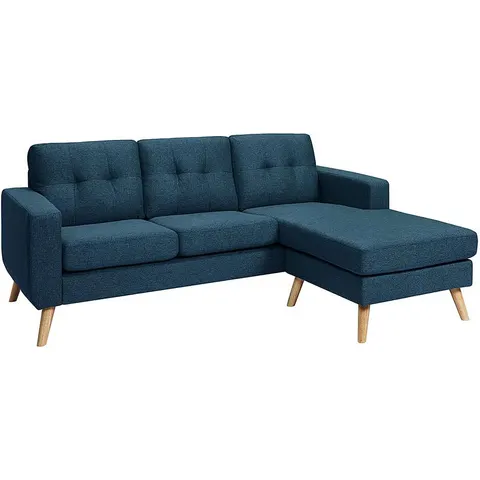 vente-unique.com Canapé d'angle polyester 4 places bleu 198x85x160cm – image 2