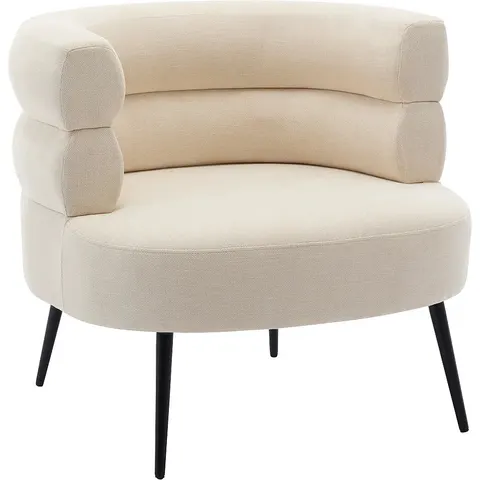 vente-unique.com Fauteuil droit polyester beige 80x73x74cm – image 2