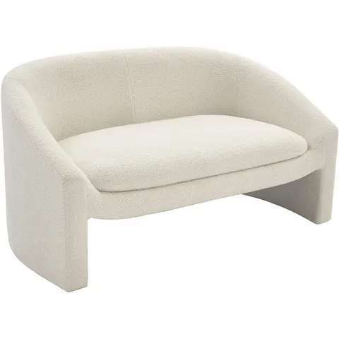 vente-unique.com Canapé fixe polyester 2 places blanc 137x74x74cm – image 2