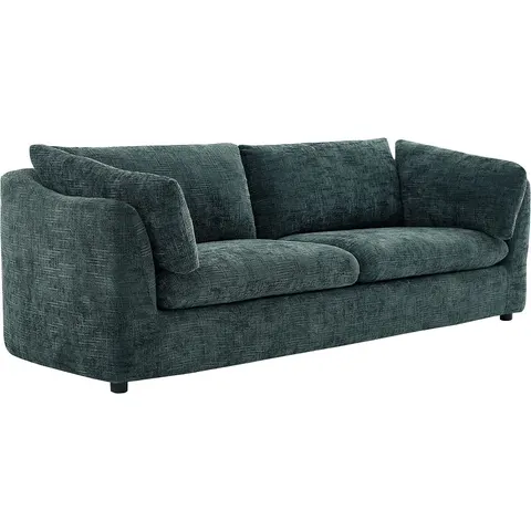 vente-unique.com Canapé fixe polyester 3 places vert 228x79x92cm – image 2