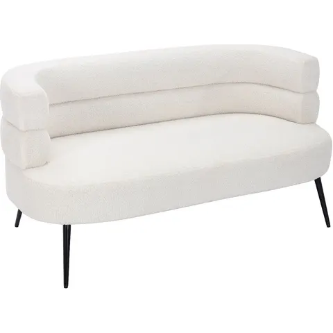 vente-unique.com Canapé fixe polyester 2 places blanc 145x73x74cm – image 2