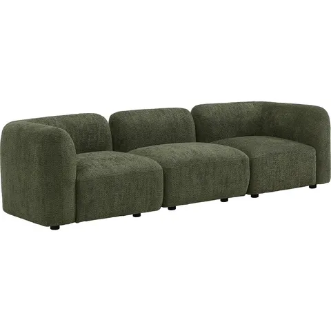 vente-unique.com Canapé modulable polyester 3 places vert 268x69x94cm – image 3