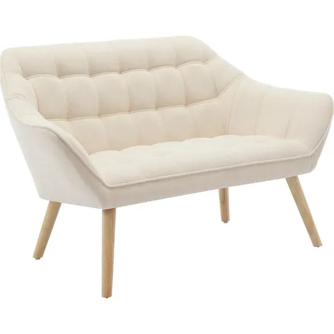 vente-unique.com Canapé fixe polyester 2 places beige 127x77x73cm – image 3