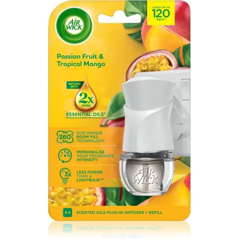 Air Wick Essential Oils Electric Passion Fruit & Tropical Mango diffuseur électrique de parfum d'ambiance avec recharge 19 ml – image 2