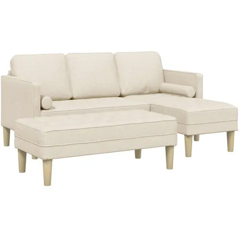 vidaXL Ensemble de Canapés 2 pc Lin Polyester – image 2