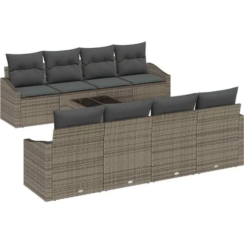 vidaXL Ensemble de Canapés 7 pc Gris polyrotin – 355898 – image 2