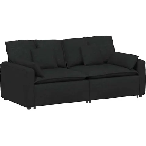 vidaXL Canapé modulable avec coussins noirs – 641335 – image 2