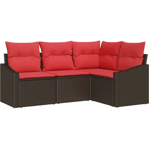 vidaXL Ensemble de Canapés 4 pc Marron polyrotin – 962904 – image 3