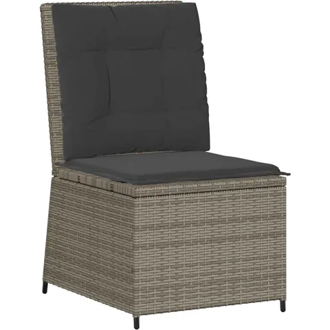 vidaXL Canapé de jardin Gris polyrotin – image 3