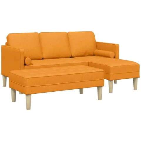 vidaXL Ensemble de Canapés 2 pc Jaune foncé Polyester – image 2