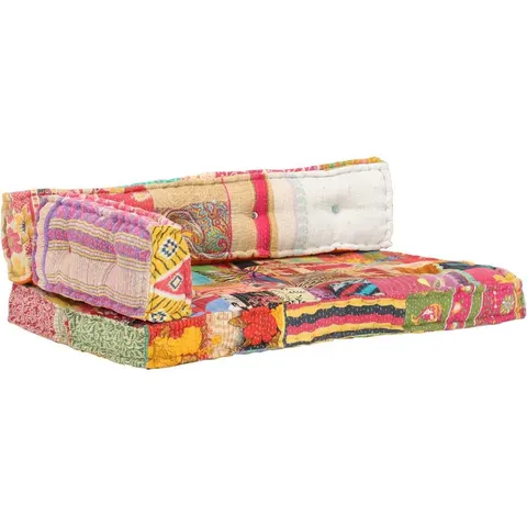 vidaXL Coussin de canapé palette Multicolore Tissu Patchwork – 867571 – image 2