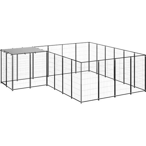 vidaXL Chenil Noir 8,47 m² Acier – VXL3082212 – image 2