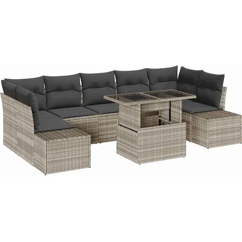 Ensemble de Canapés 8 pc Gris clair polyrotin vidaXL – 992529 – image 3