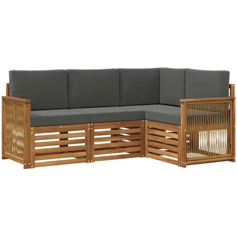 vidaXL Ensemble de canapés d'extérieur 4 pc Polyester – 690371 – image 3