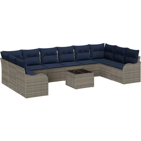 vidaXL Ensemble de Canapés 11 pc Gris Polyester – image 2