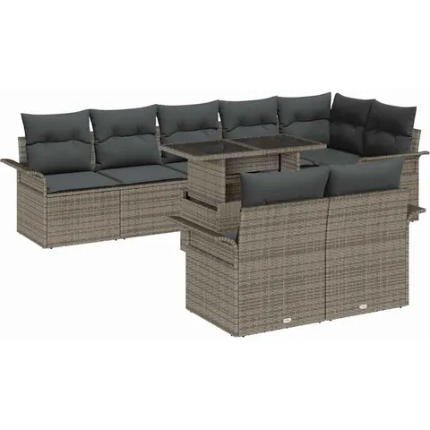 vidaXL Ensemble de canapé de jardin 9 pc Gris – 372451 – image 3