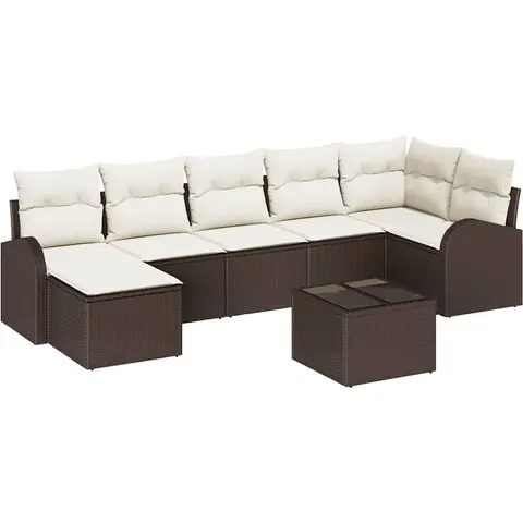 vidaXL Ensemble de Canapés 8 pc Marron polyrotin – 350787 – image 2