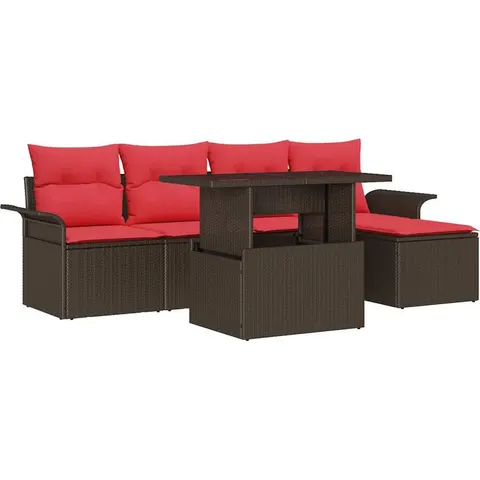 vidaXL Ensemble de canapé de jardin 6 pc Marron – 372109 – image 2