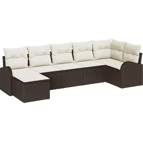 vidaXL Ensemble de Canapés 7 pc Marron polyrotin – 350688 – image 2